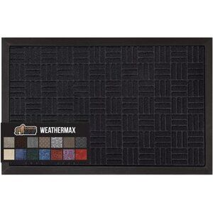 100% Waterproof All-Season WeatherMax Doormat, Durable Natural Rubber